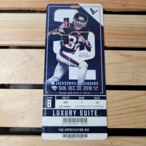 Houston Texans Luxury Suite VIP Pass Dec 30, 2018
